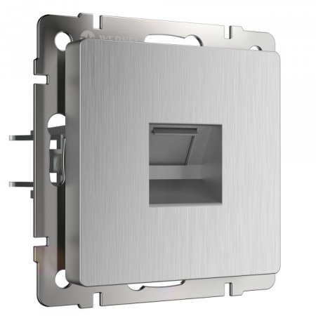 Встраиваемые механизмы Розетка . RJ45 . cеребряный рифленый IP20 Werkel