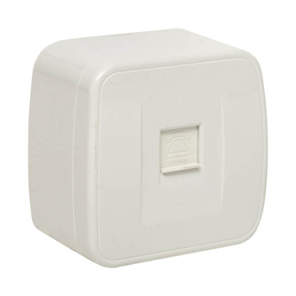 Минск Розетка Phone 1-местная ОП белая Basic EKF