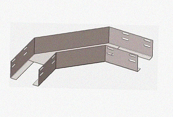 Лоток угловой замковый перфорированный КГЗ 400х85-90 УХЛ1 поворот на 90, горячее цинкование S1,5