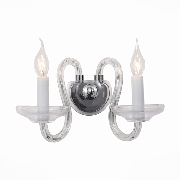 Бра Хром, Прозрачный/Прозрачный E14 2*40Вт SL757.101.02 ST LUCE