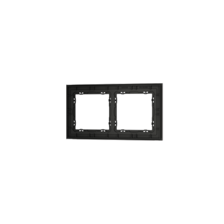 Рамка стеклянная Voltum S70 на 2 поста, (черный, стекло)