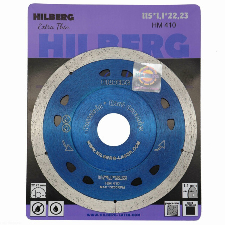 Диск алмазный отрезной 115*22,23 Extra Thin 1,1 mm HM410 Hilberg