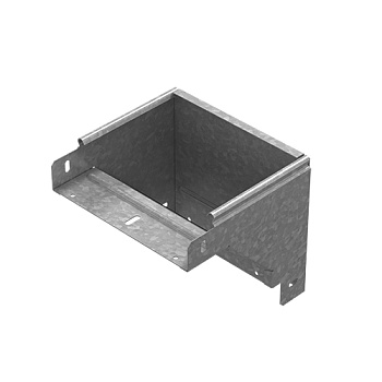 Поворот вертикальный вниз к лотку 200х65, толщ. 1,0 мм, гор. цинк Ostec