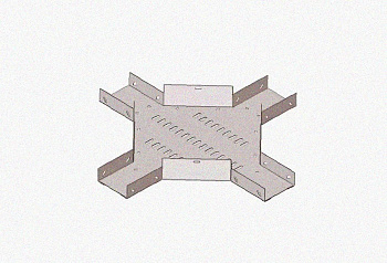 Лоток крестообразный замковый глухой КМЗГ 400х80 УТ1,5, горячее цинкование, S1,5