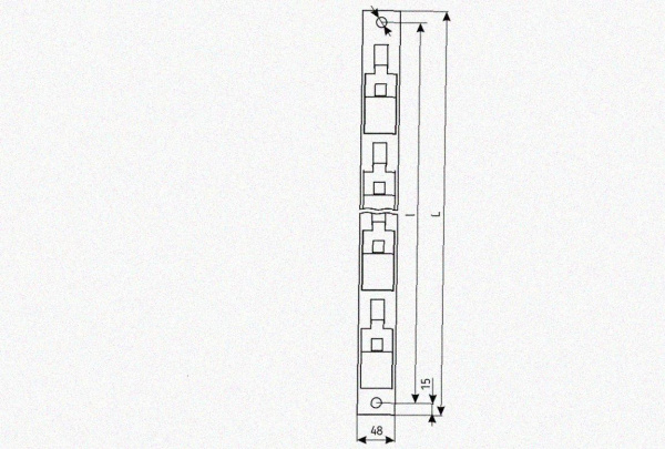 Стойка кронштейна рожкового прямолинейного К1350.001-03 УТ1,5 горячее цинкование, 5 рожков, L690, S3,0