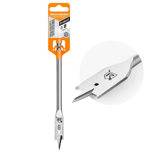 Сверло по дереву перовое 8х152мм Rennbohr