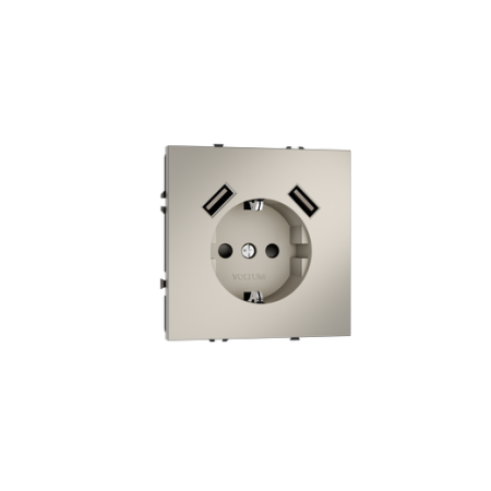 Розетка встраиваемая Voltum S70 с заземлением и защитными шторками, 16А, с USB, A+A, (кашемир) Розетка встраиваемая Voltum S70 с заземлением и защитными шторками, 16А, с USB, A+A, (кашемир)