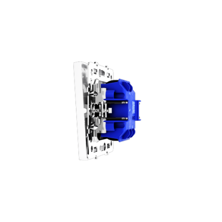 Проходной переключатель встраиваемый Voltum S70 одноклавишный с подсветкой 10А, (белый глянцевый)