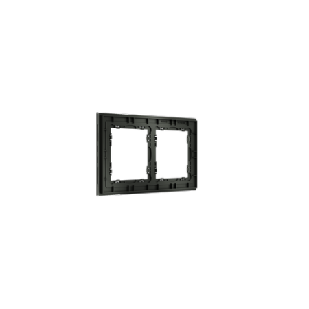 Рамка стеклянная Voltum S70 на 2 поста, (титан, стекло)