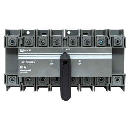 Рубильник 80A 4П реверсивный c рукояткой для прямой установки TwinBlock EKF
