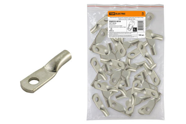 Наконечник кабельный медный луженый под опрессовку ТМЛ 6-4-4 ГОСТ 7386-80 TDM