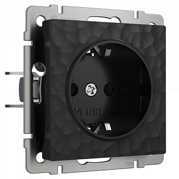 Hammer Механизм розетки без лицевой панели СУ 1 мест. с зазем. 16А Черный IP20 Werkel