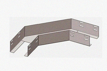 Лоток угловой замковый перфорированный КГЗ 400х50-90 УХЛ1 поворот на 90, горячее цинкование, S1,5