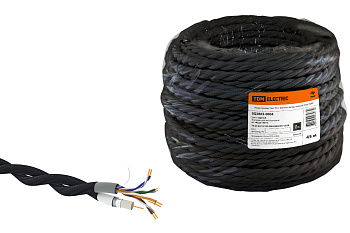 Ретро провод "Эко" TV + Internet витой, черный (45м) TDM