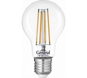 Лампа св/д A60 17W Е27 6500К прозр.филамент General