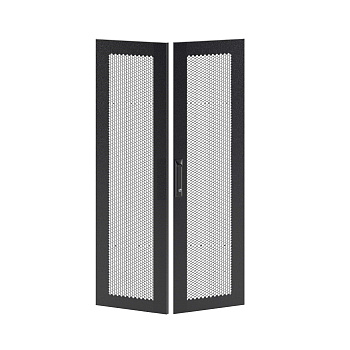 Дверь перфорированная двухстворчатая для IT-CQE 1400 x 600 RAL9005 DKC Дверь перфорированная двухстворчатая для IT-CQE 1400 x 600 RAL9005 DKC
