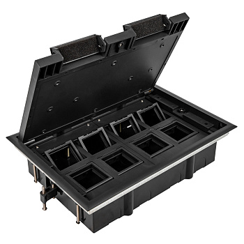 Donel Лючок в пол 16 мод. (8 мод. 45х45 мм.), крышка ABS +гальванизированная стальная вставка