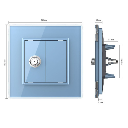 Розетка спутниковая SAT Синяя Livolo