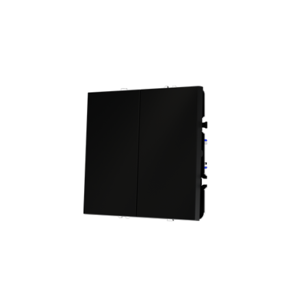 Выключатель встраиваемый Voltum S70 двухклавишный 10А, (черный матовый)