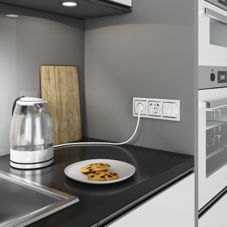 Встраиваемые механизмы Розетка СУ 1-м с 2 USB 5В/2,4А, 2х5В/1,2А, 16А Белый IP20 Werkel Встраиваемые механизмы Розетка СУ 1-м с 2 USB 5В/2,4А, 2х5В/1,2А, 16А Белый IP20 Werkel