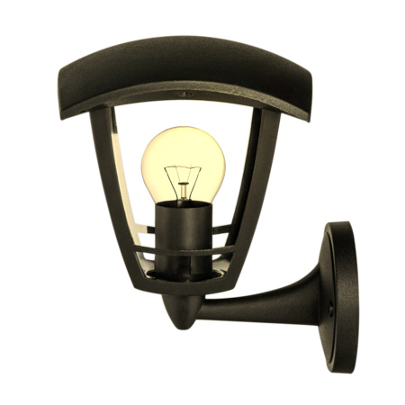 11-149 Светильник садово-парковый, настенный вверх, «Дели», Е27х60Вт, 4-х гранный, пластик, черный, прозрачный поликарбонат, 164х192х223мм,... APEYRON