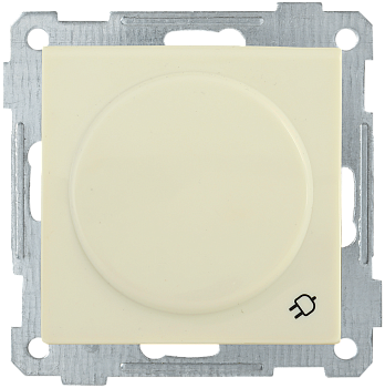 Розетка РС16-1-0-Б с з/з с защитной шторкой и крышкой 16А BOLERO кремовый IEK
