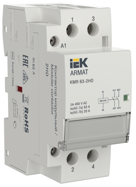 Контактор модульный KMR 63А 230В AC 2НО ARMAT IEK