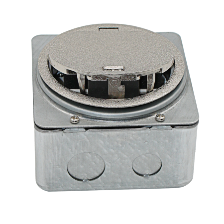 Donel Лючок в пол 3 мод. (1 мод. 45х45 мм. + 1 мод. 22.5х45 мм.), серебро, круглый, металл, IP65, (с уст. набором)