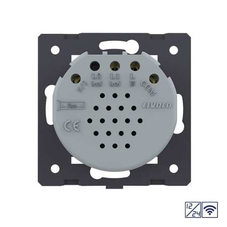 Одноклавишный сенсорный выключатель 12/24В с функцией радиоуправления (механизм) Livolo