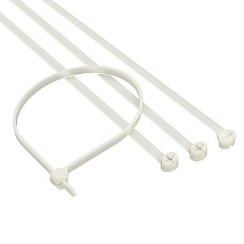 Хомут P6.6 с двойным замком, белый 3,6x300 DKC