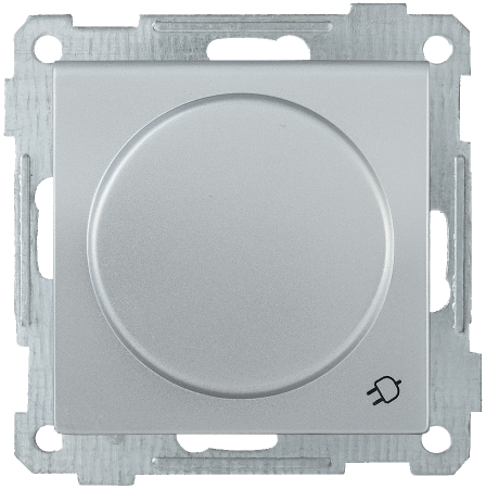 Розетка РС16-1-0-Б с з/з с защитной шторкой и крышкой 16А BOLERO серебряный IEK