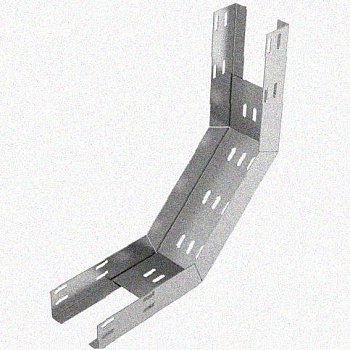 Лоток перфорированный КП 200х100-90 УХЛ1 для поворота трассы вверх на 90, оцинкованный лист S1,5