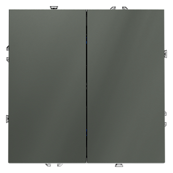 Выключатель встраиваемый Voltum S70 двухклавишный 10А, (титан)