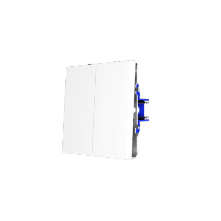 Проходной переключатель встраиваемый Voltum S70 двухклавишный 10А, (белый глянцевый)