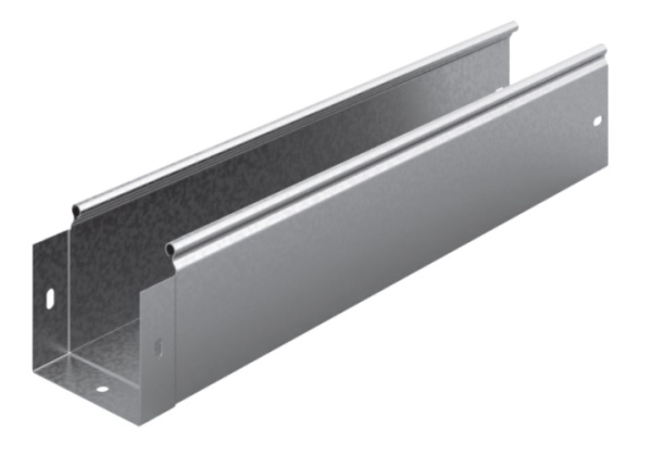 Металлический лоток неперфорированный 100х100х3000, толщ. 1,0 мм, гор. цинк Ostec