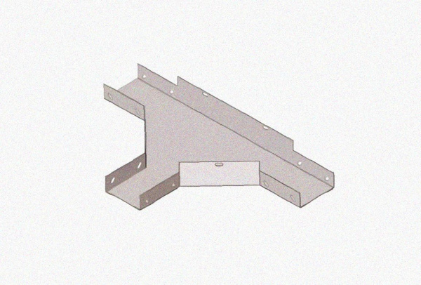 Лоток тройниковый замковый перфорированный ОТЗ 100х85 УТ1,5, горячее цинкование, S1,5