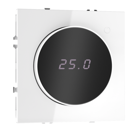 Терморегулятор электронный Voltum S70 с индикацией и датчиком, для теплого пола, (белый глянцевый)