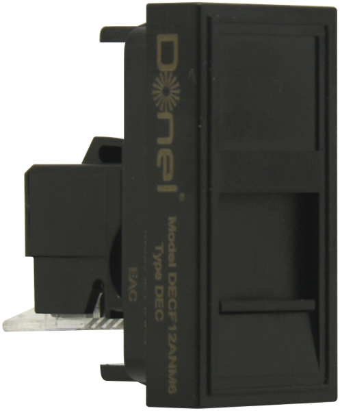 Donel Розетка DEC RJ45 UTP кат.6, 1мод., черн. матовая (22.5х45мм)