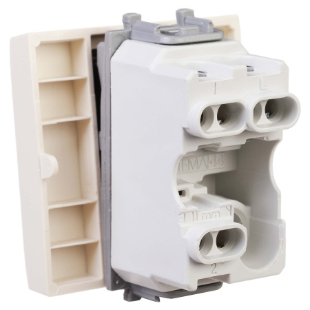 Переключатель одноклавишный модульный, "Avanti", "Ванильная дымка", 2 модуля DKC