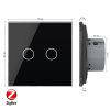 Сенсорный выключатель ZigBee (Wi-Fi) 2 клавиши 1 пост Черный Livolo