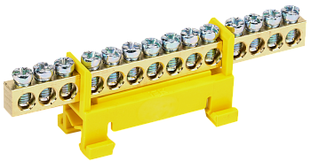 Шина PE "земля" на DIN-изоляторе типа "Стойка" ШНИ-6х9-14-С-Ж IEK