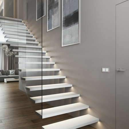 Выключатель одноклавишный с подсветкой (белый матовый) СУ IP20 Werkel