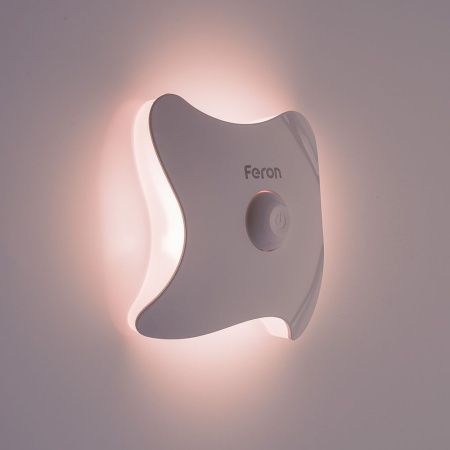 СНЯТ Светильник ночник на магните Feron 8LED , 3*ААА battery 93*93*38мм, FN2020