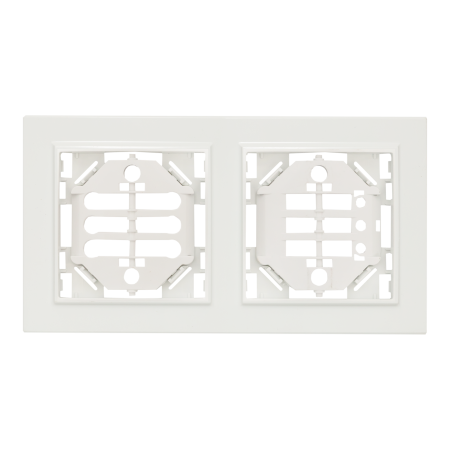 Минск Рамка 2-местная вертикальная белая EKF