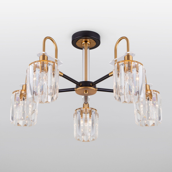 Потолочная люстра в стиле лофт 5*E14 60Вт античная бронза, черный IP20 Tenia (70090/5 черный) Eurosvet