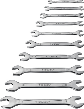 Набор рожковых гаечных ключей 10 шт, 6 - 24 мм, ЗУБР