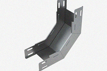 Лоток замковый глухой КСЗГ 100х100-90 УХЛ1 для поворота трассы вниз на 90, горячее цинкование, S1,0
