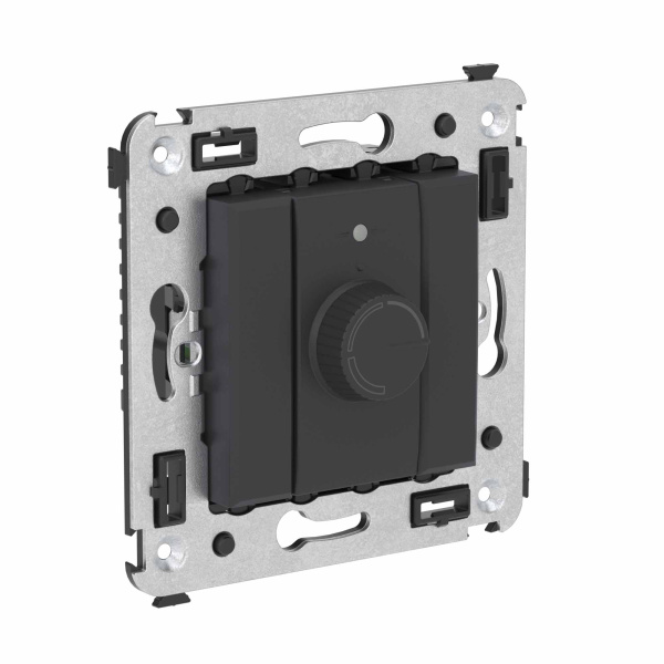 Диммер поворотный в стену, "Avanti", "Черный матовый" DKC