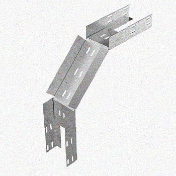Лоток замковый перфорированный КСЗ 300х80-90 УХЛ1 для поворота трассы вниз на 90, оцинкованный лист, S1,5