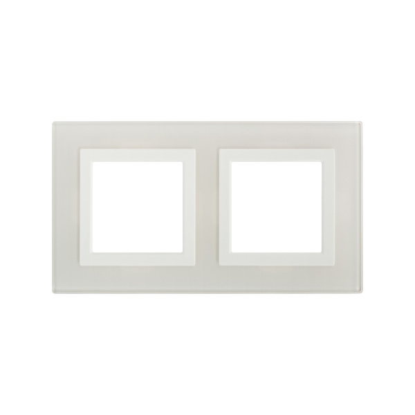 Рамка из натурального стекла, "Avanti", белая, 2 поста (4 мод.) DKC